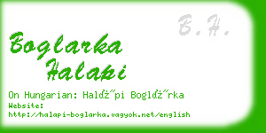 boglarka halapi business card